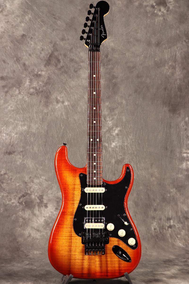 ISHIBASHI FSR MIJ Hybrid II Stratocaster HSS Koa Top Black Hardware Koaトップ＆ロック式トレモロ搭載の当社オーダーモデル！ WEBSHOPクリアランスセール！