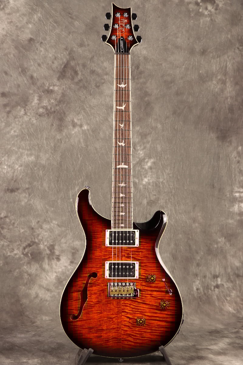 2024 SE Custom24 Semi-Hollow Piezo Orange Tiger Smokeburst(OB) アコースティックな響きと多彩なサウンドバリエーションが魅力！ 今ならWEBSHOP限定特典付き！
