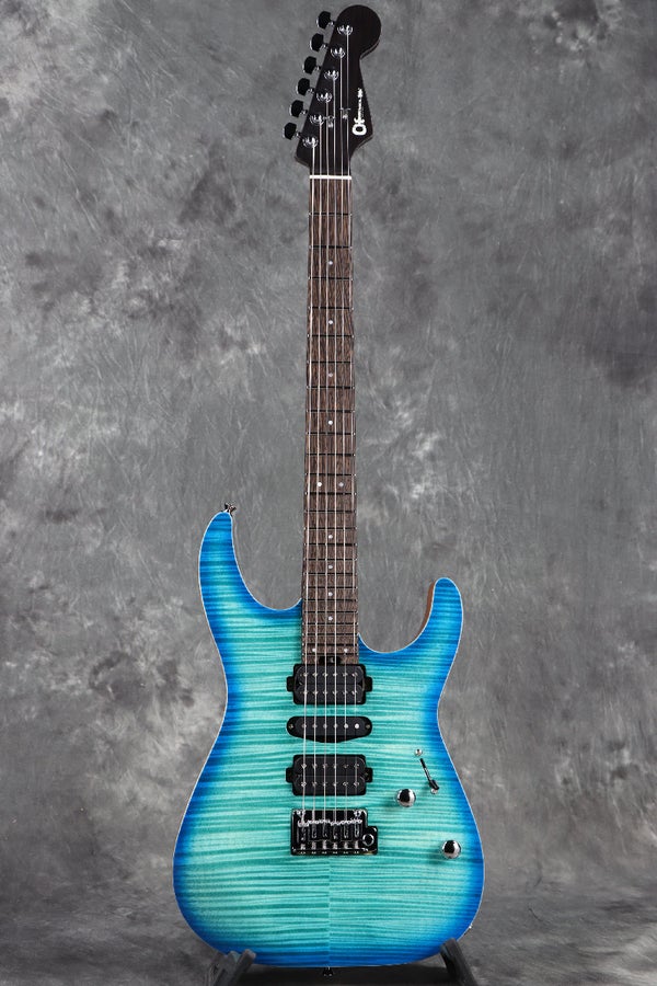 MJ DK24 HSH 2PT W Mahogany with Flame Maple Caribbean Burst 美しいフレイムメイプルが映えるブルーカラー！ 日本製シャーベルDinky！