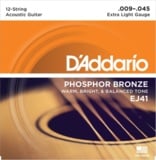 D'Addario / Phosphor Bronze EJ41 Extra Light 09-45 12-Strings 