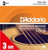 D'Addario / Phosphor Bronze EJ15-3D Extra Light 10-47 (3set pack) 