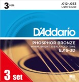 D'Addario / Phosphor Bronze EJ16-3D Light 12-53 (3set pack) ƥå