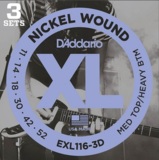 D'Addario / EXL116-3D Electric Guitar Strings 3-Pack Medium Top/Heavy Bottom 11-52 3åȥѥå