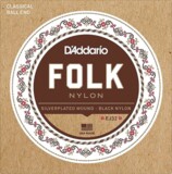 D'Addario / Folk Nylon EJ32 Silver on Nylon Black Trebles Ball End 28-45 