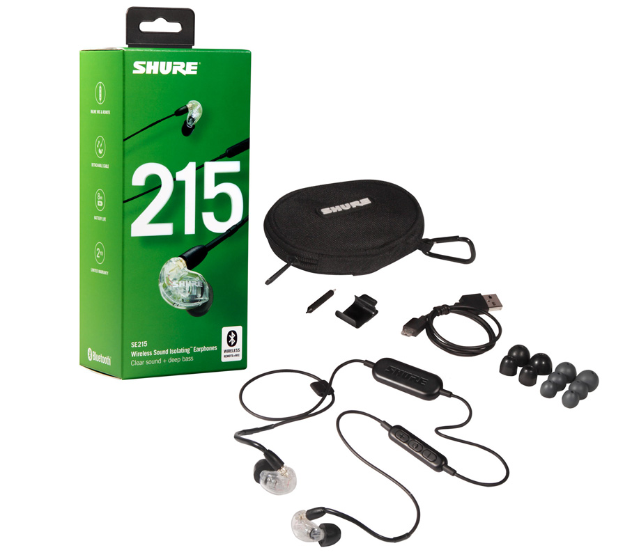 SHURE シュア / SE215 WIRELESS CL-BT1-A クリアー 高遮音性