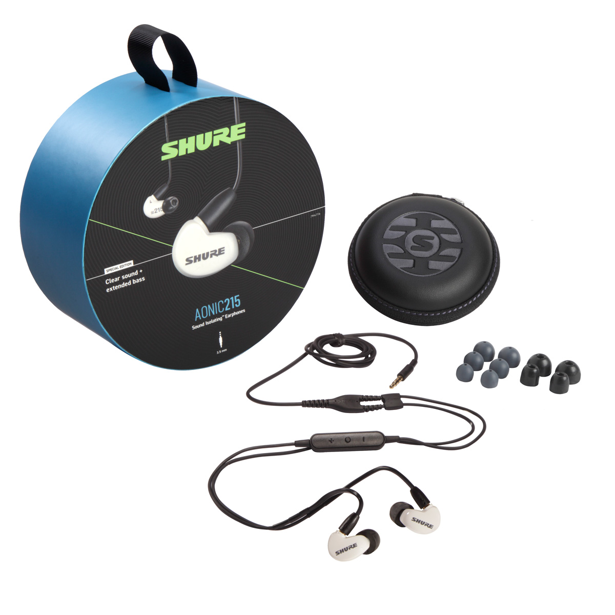 SHURE215イヤホン　ブラック【ほぼ未使用】 楽天市場】シュア ダイナミック密閉型カナルイヤホン (ブラック