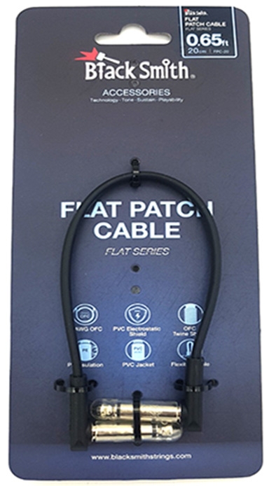 BLACK SMITH / FLAT PATCH CABLE 20cm 0.65ft パッチケーブル