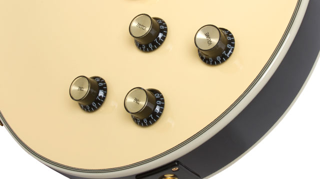 ギター Epiphone LTD LP CUS BLACKBACK PRO Epiphone Les Paul Custom BlackBack Pro, antyczna kość