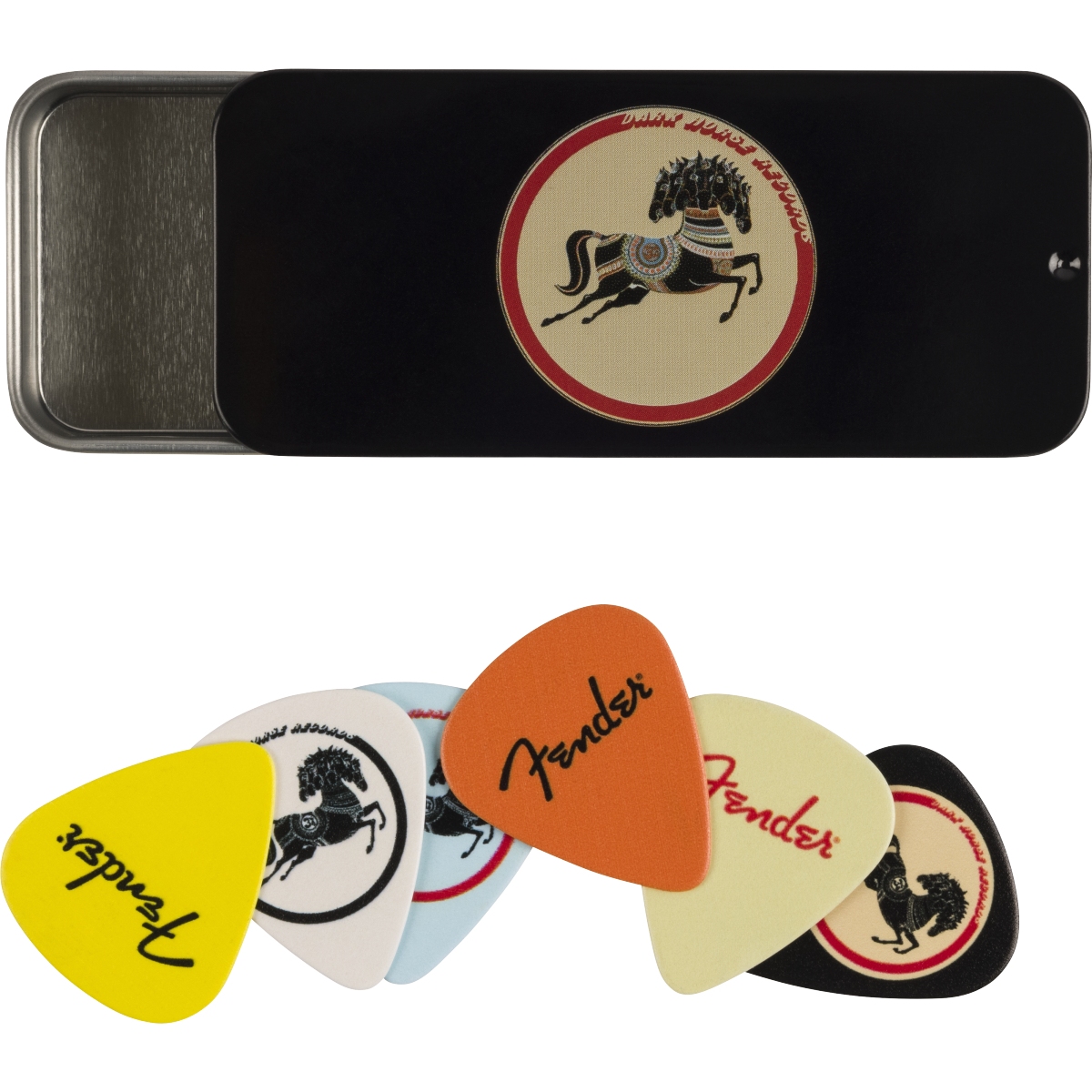 Fender / George Harrison Dark Horse Pick Tin Medium Set of 6