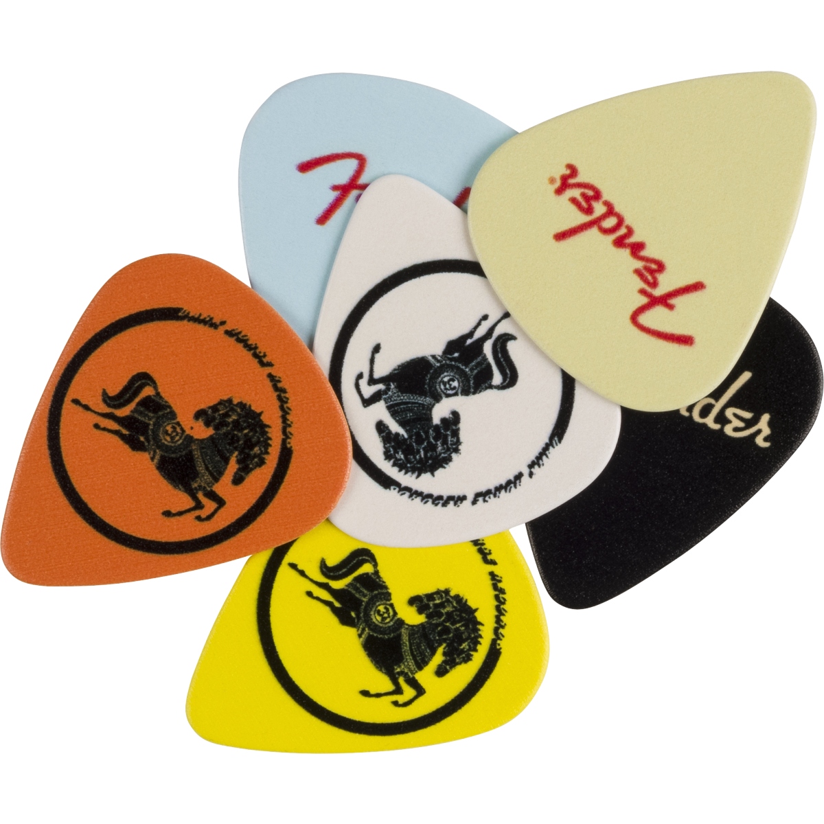 Fender / George Harrison Dark Horse Pick Tin Medium Set of 6