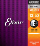 Elixir / 11182 Acoustic 80/20 Bronze with NANOWEB COATING HD Light 13-53 