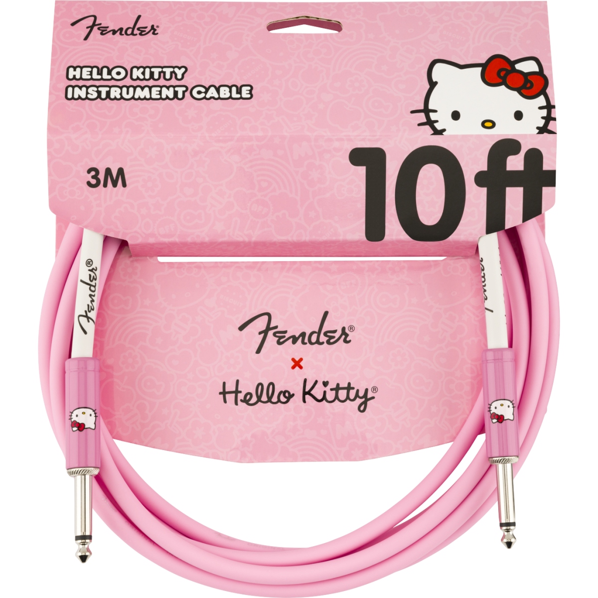 Fender / Fender x Hello Kitty 10' Instrument Cable Pink S-S Fender / Fender x Hello Kitty 10' Instrument Cable Pink S-S
