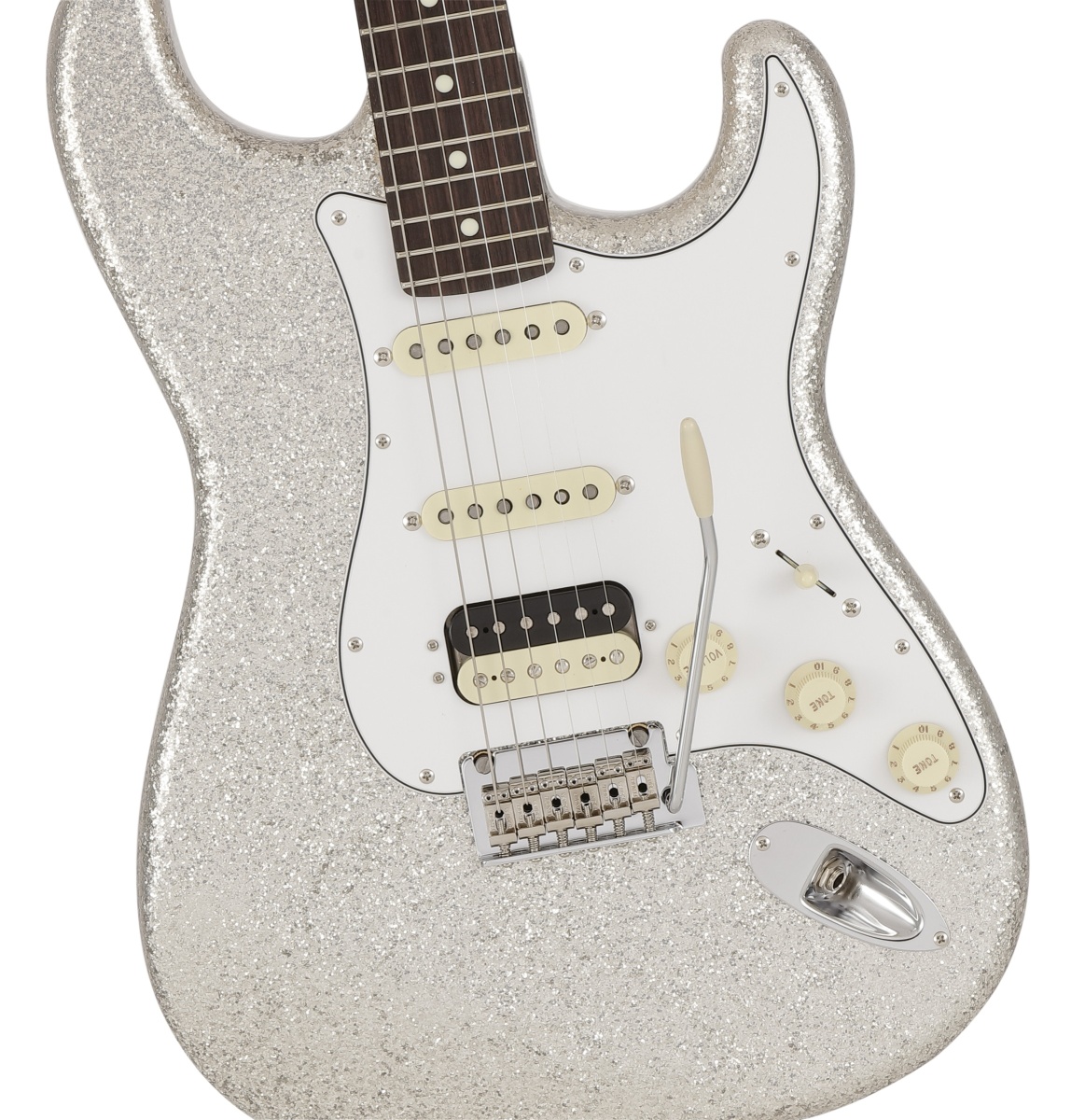シルバー エレキギター エレキギター】-Fender-スパークルカラーが鮮やか！”Made in