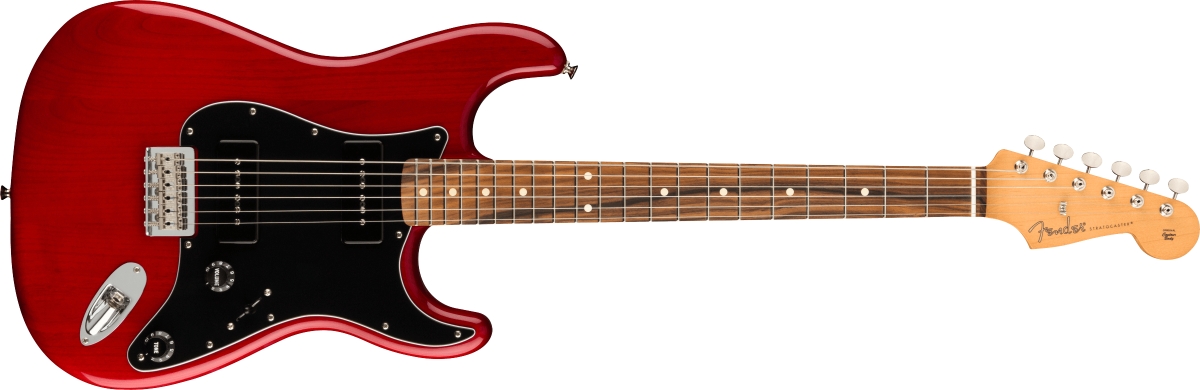 Noventa Stratocaster Pau Ferro Fingerboard Crimson Red Transparent