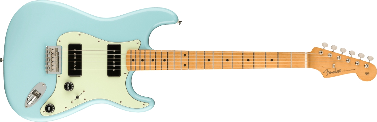 ギター Fender Noventa Stratocaster Daphne Blue Fender / Noventa Stratocaster Maple Fingerboard Daphne Blue