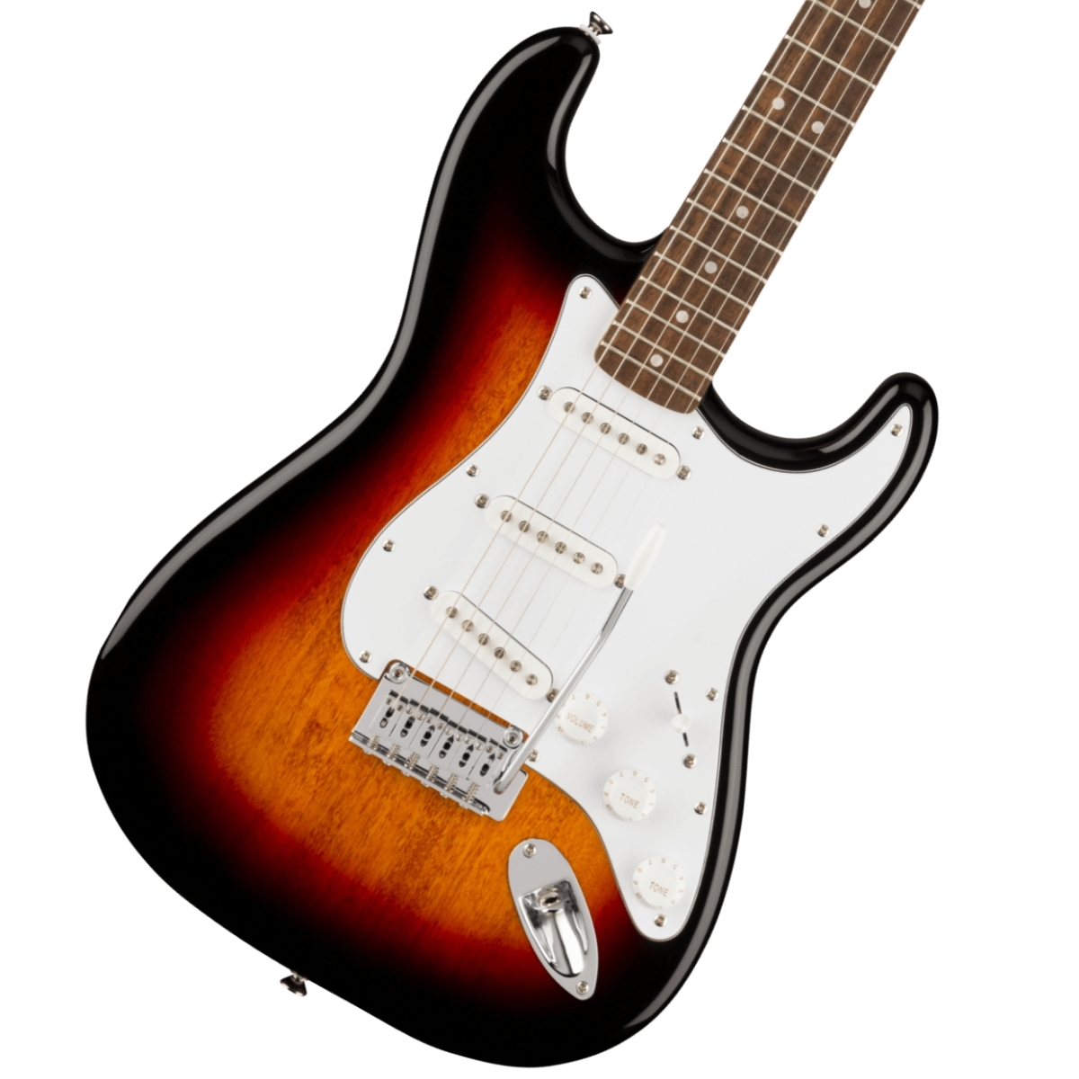 3-Color　エレキギター　Squier　Stratocaster　Sunburst　by　Fender　Fingerboard　Affinity　Pickguard　Series　Laurel　White　イシバシ楽器