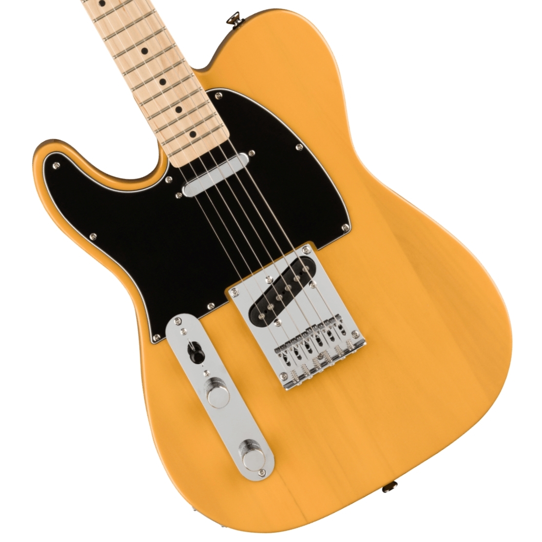 Butterscotch　Fingerboard　Blonde　Fender　Pickguard　Maple　Left-Handed　エレキギター　by　Series　Affinity　Black　イシバシ楽器　Squier　Telecaster