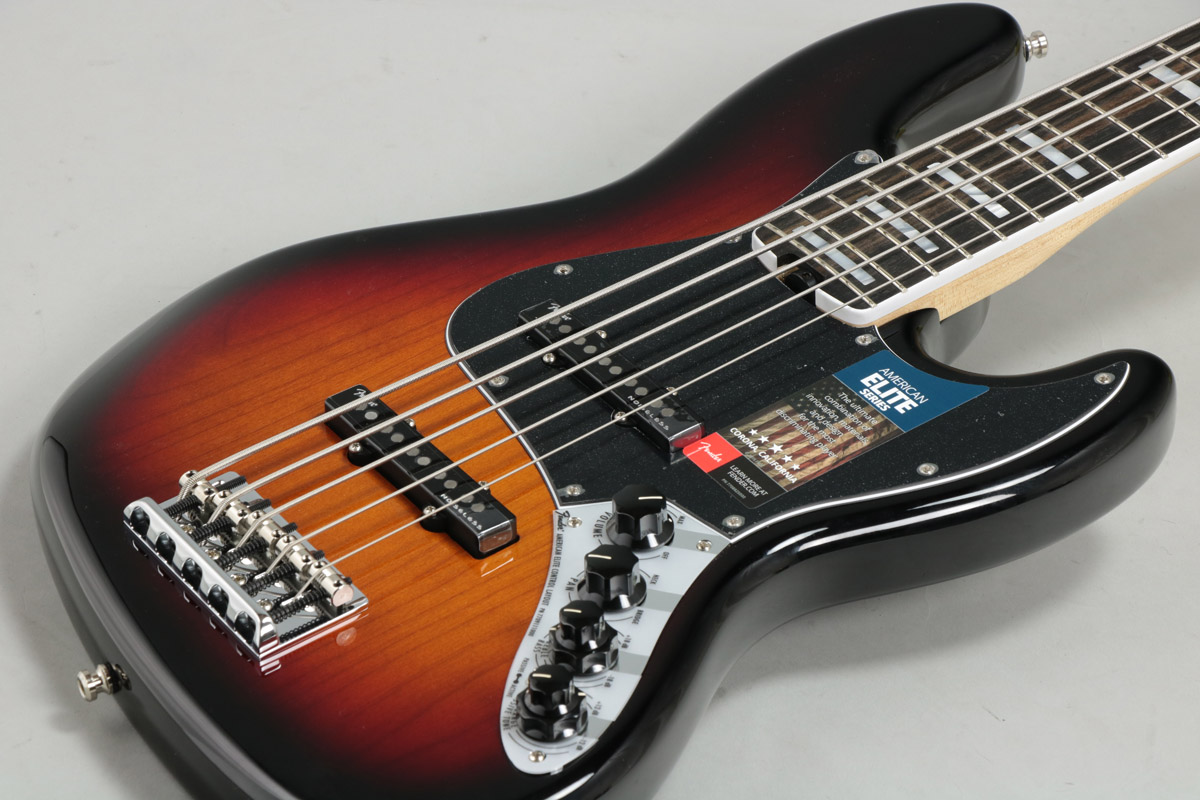 Fender USA / American Elite Jazz Bass V 3 Color Sunburst Ebony
