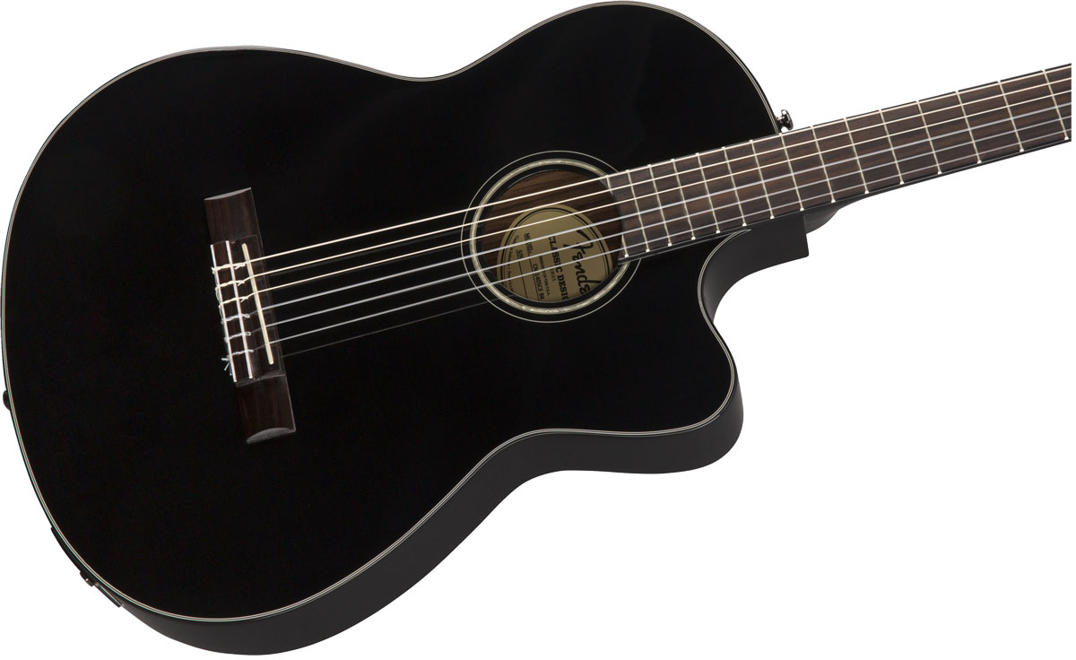 Fender エレガットCN-140SCE ハードケース付き Fender CN-140SCE Nylon Thinline Black エレガットギター