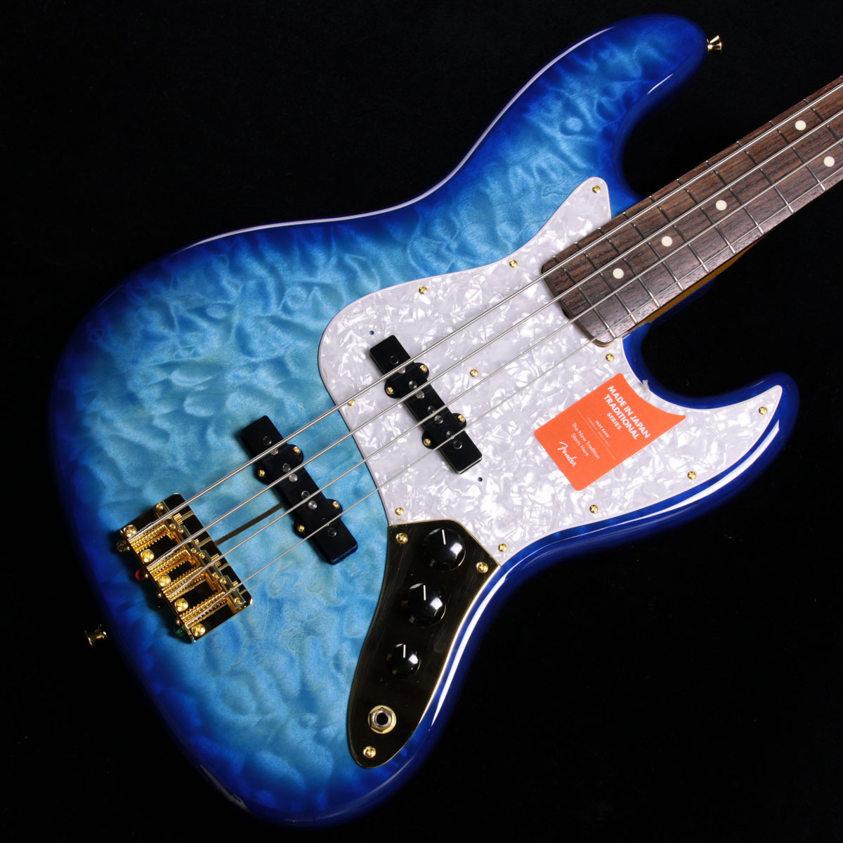 Fender / FSR Traditional 60s Jazz Bass Quilt Maple Top Aqua Blue Made