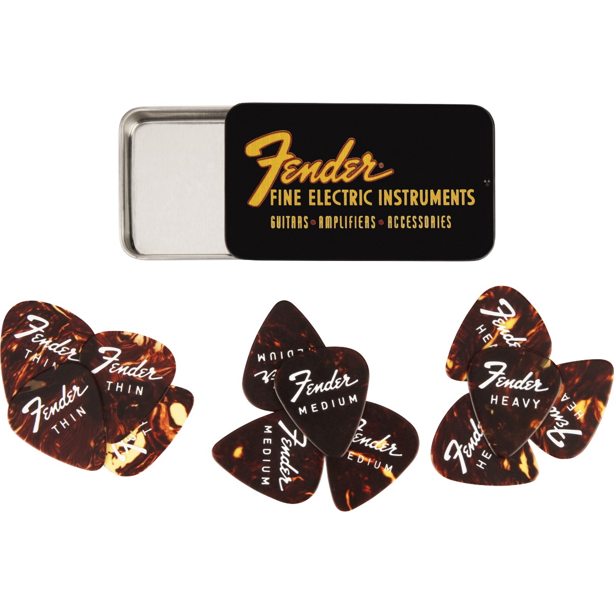 Fender / Fine Electric Pick Tin - 12 Pack フェンダー [ピック缶12枚入り] | イシバシ楽器