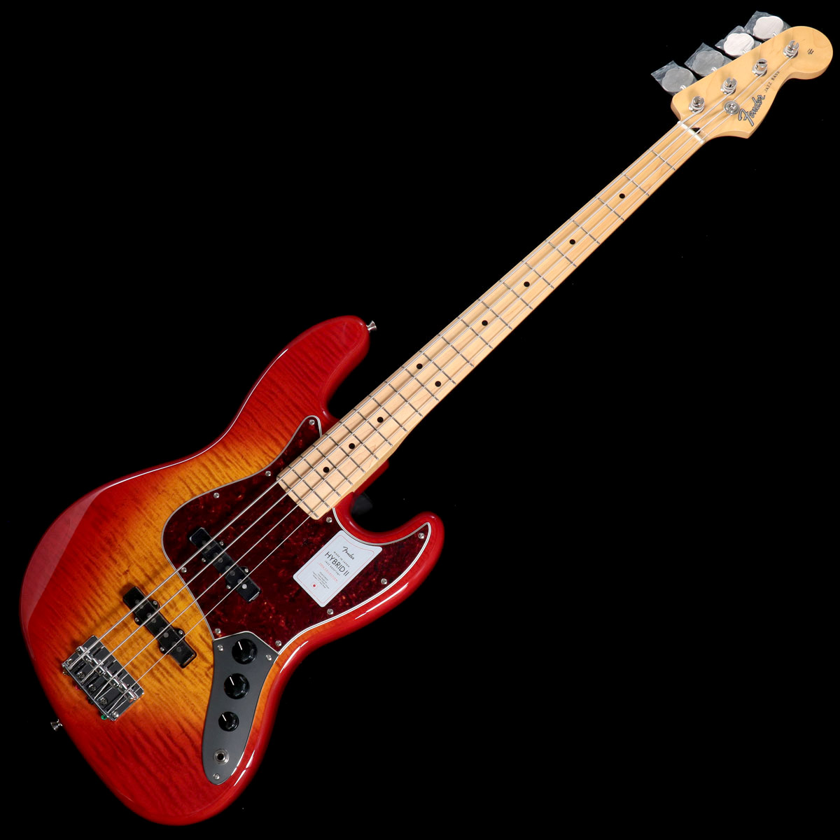 Founder Electric Bass オレンジ ケース付き フレットレス（お