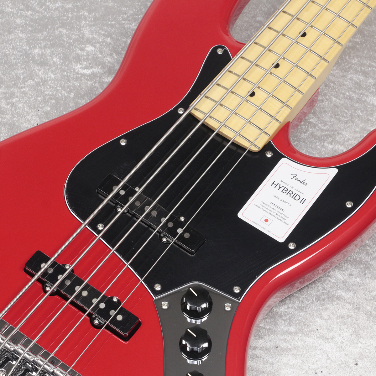 Fender / MIJ Hybrid II Jazz Bass V Maple Modena Red