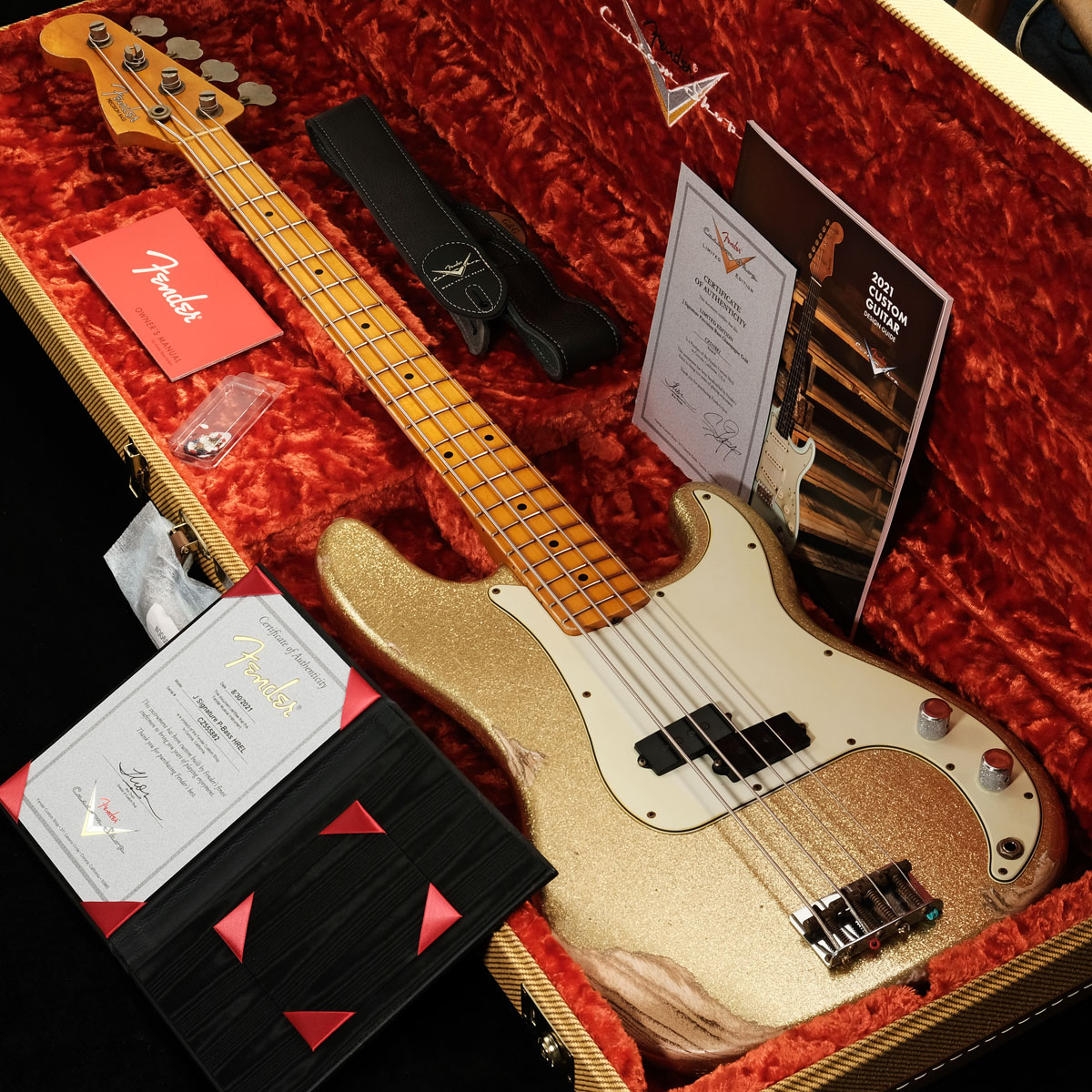 ベース J Fender Bass Heavy Relic Champagne Gold Fender J Signature Precision Bass® Heavy Relic® Champagne