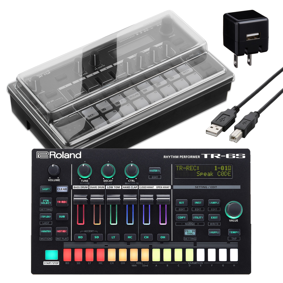 Roland TR-6S デッキセーバー付き DECKSAVER [ Roland MC-101 / TR-6S]用 機材保護カバー デッキ