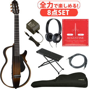 YAMAHA サイレントギター SLG200NW NT、足台・譜面台付