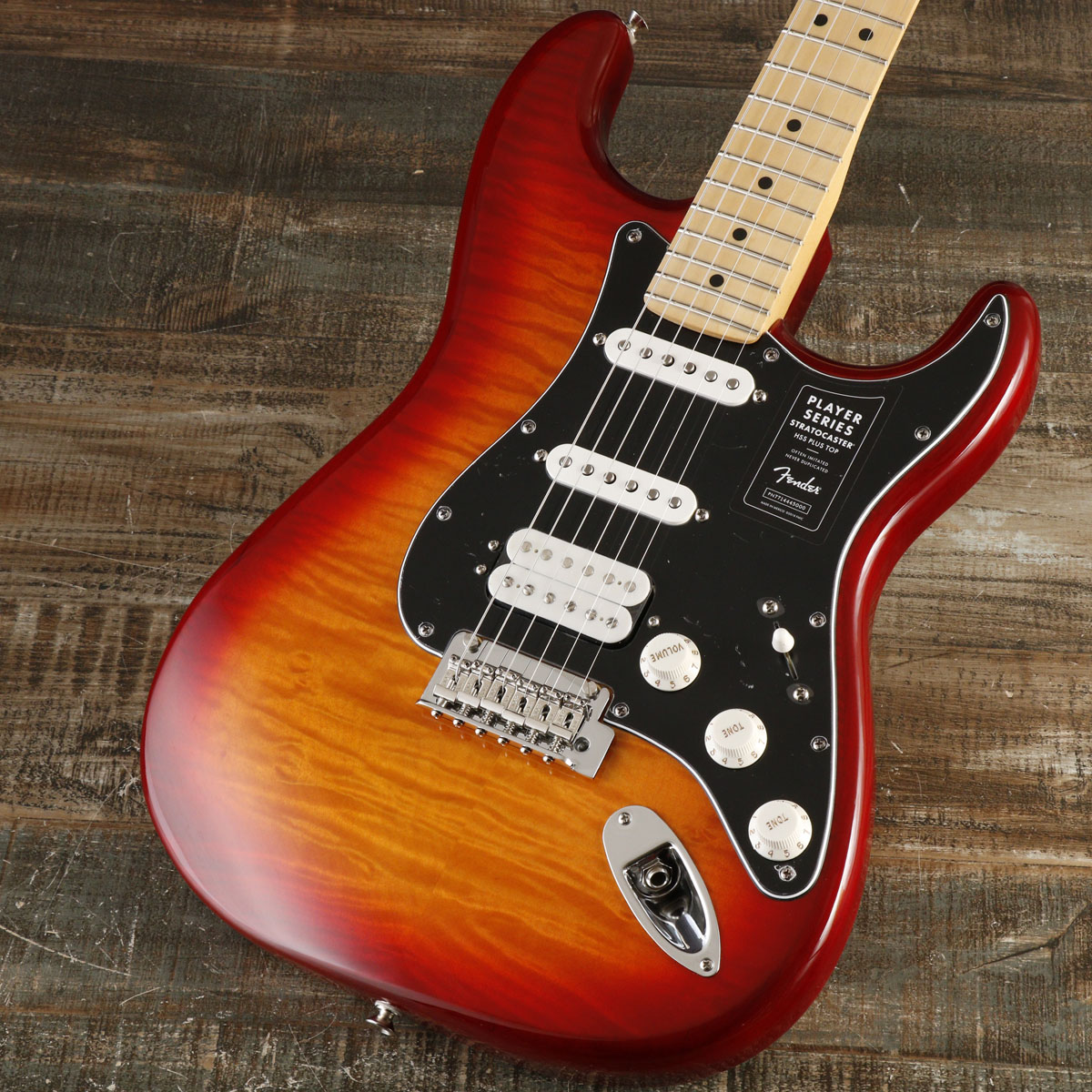 Top　B級特価品】Fender　Maple　Cherry　Stratocaster　Burst　Player　イシバシ楽器　Plus　Aged　Series　MX21220821】【御茶ノ水本店】　HSS　Fingerboard【S/N