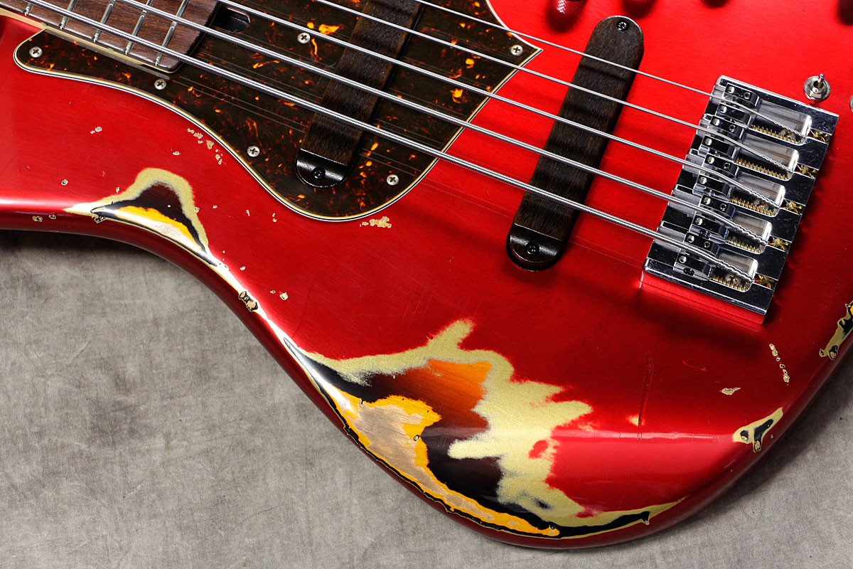 Xotic / XJ-1T 5-string Heavy Relic Dark Candy Apple Red Over
