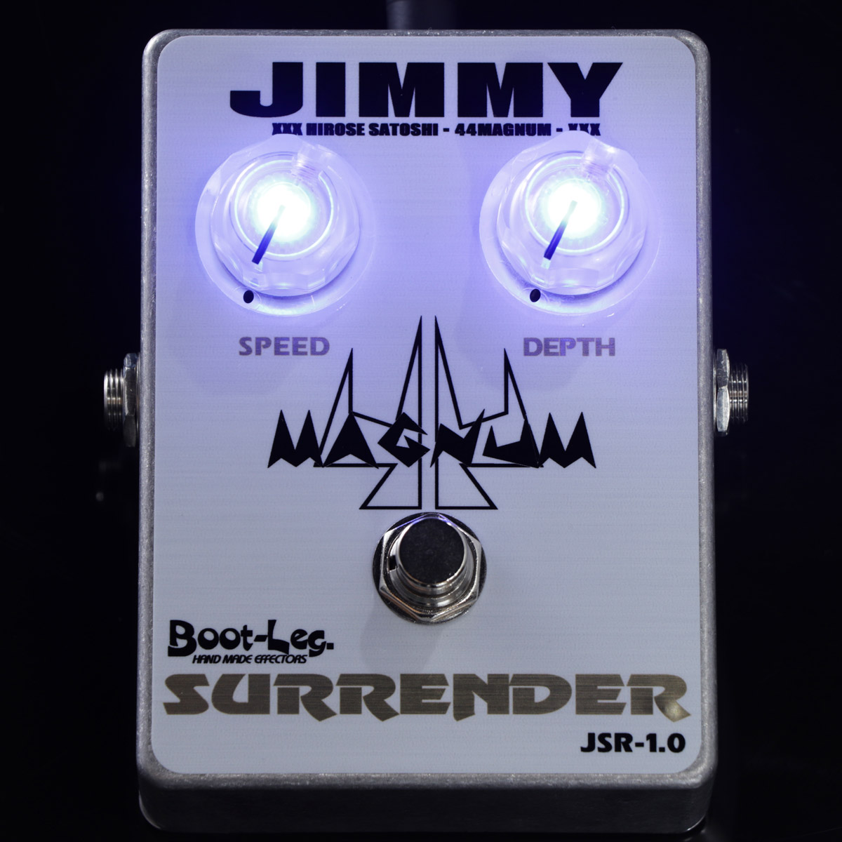 BOOT-LEG I'M ON FIRE JIF-1.0 ブースター サイン入り エフェクター】Boot-LegからJIMMY(44MAGUNUM)シグネチャー