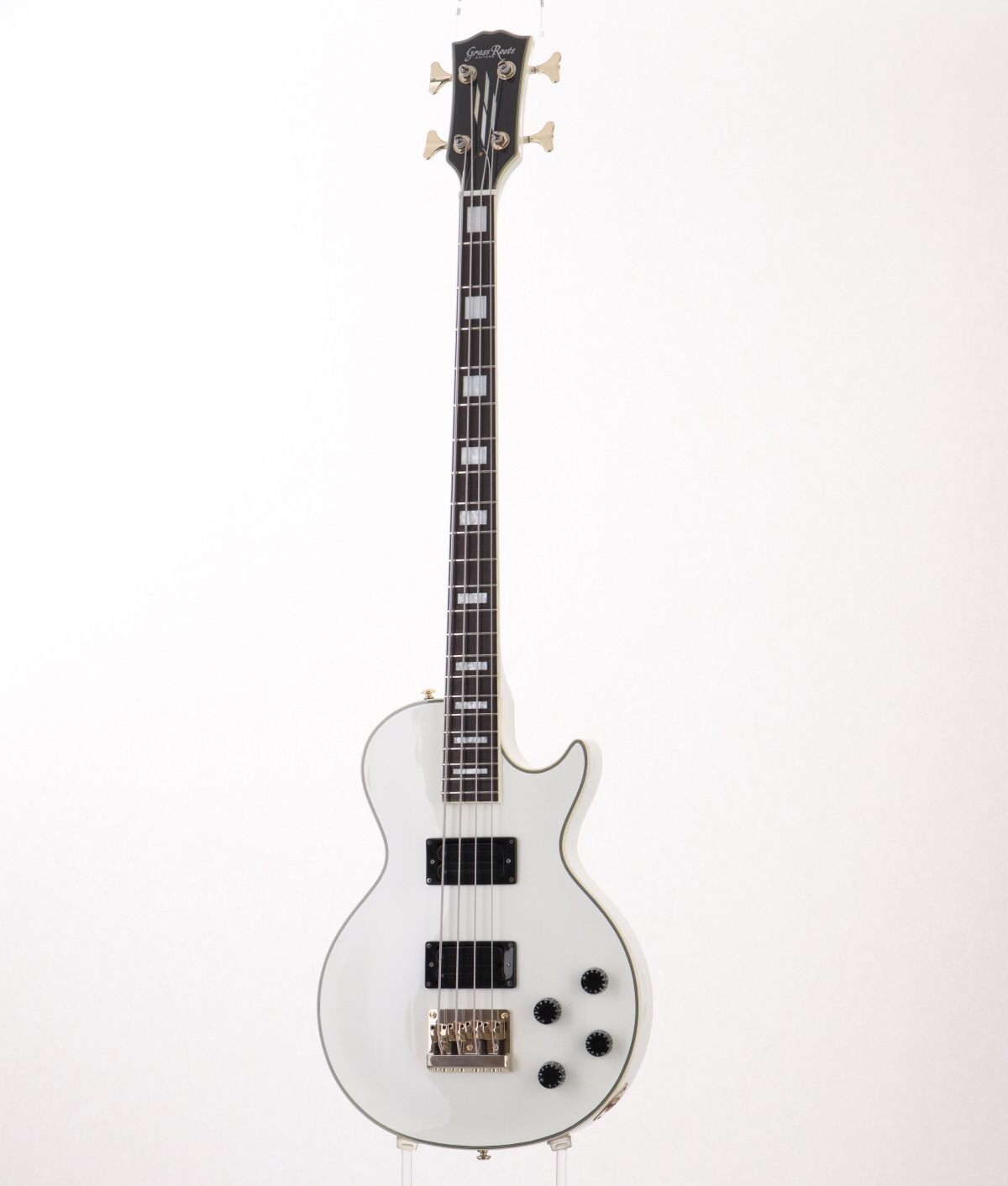 美品 Grass Roots エレキベース ケース付 レスポールタイプ ホワイト 中古】Grass Roots / G-LB-52CC White [2012年製/4.30kg] グラス