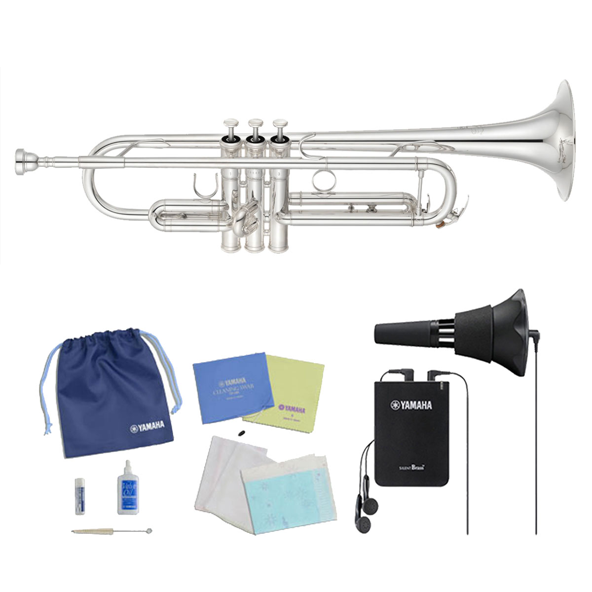 YAMAHA YTR-850S トランペット 銀メッキ イエローブラス 正規品 カスタム 管楽器 B♭ Trumpets custom シルバーメッキ SB7X セット A　北海道 沖縄 離島不可