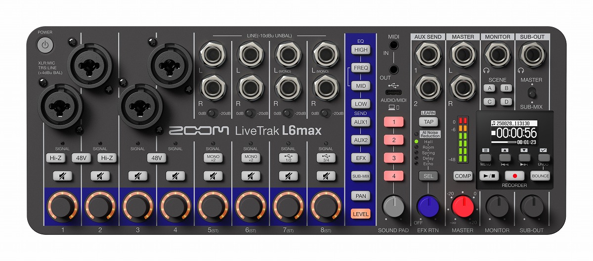 ZOOM ズーム / LiveTrak L6max デジタルミキサー＆レコーダー
