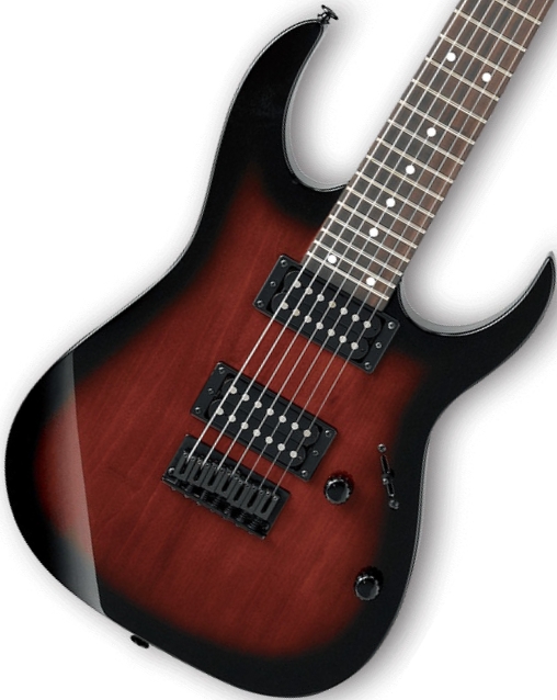Gio Ibanez GRG7221QA TBB (Transparent Blue Burst) 7弦エレキ
