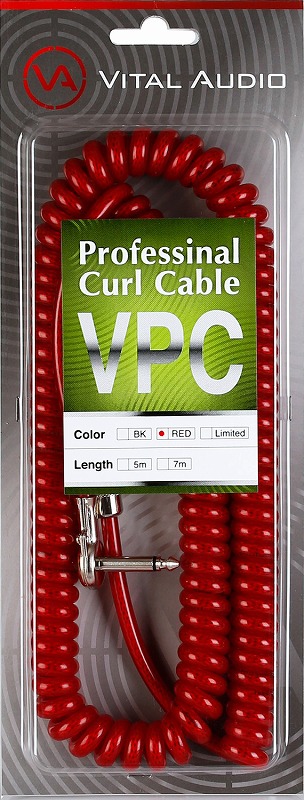 Vital Audio VPC Japan Coiled Cable for Electric Guitar Bass 7m Black