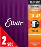 Elixir / NANOWEB with ANTI-RUST Bronze #11002 Extra Light 10-47 2set 