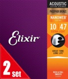 Elixir / NANOWEB with ANTI-RUST Phosphor Bronze #16002 Extra Light 10-47 2set 