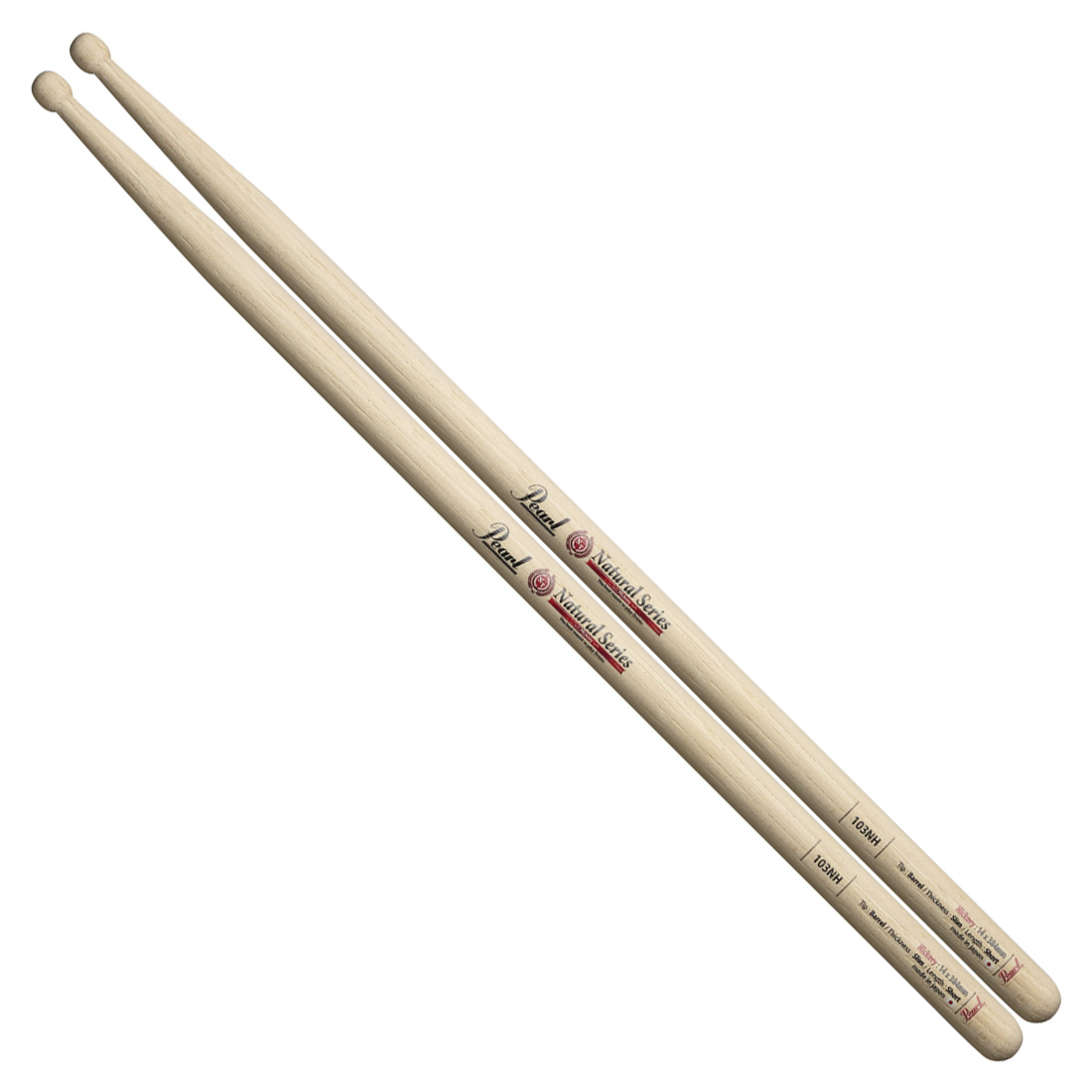 Pearl パール / 103NH Natural Series 14 x 384mm Hickory ドラムスティック ヒッコリー | イシバシ楽器