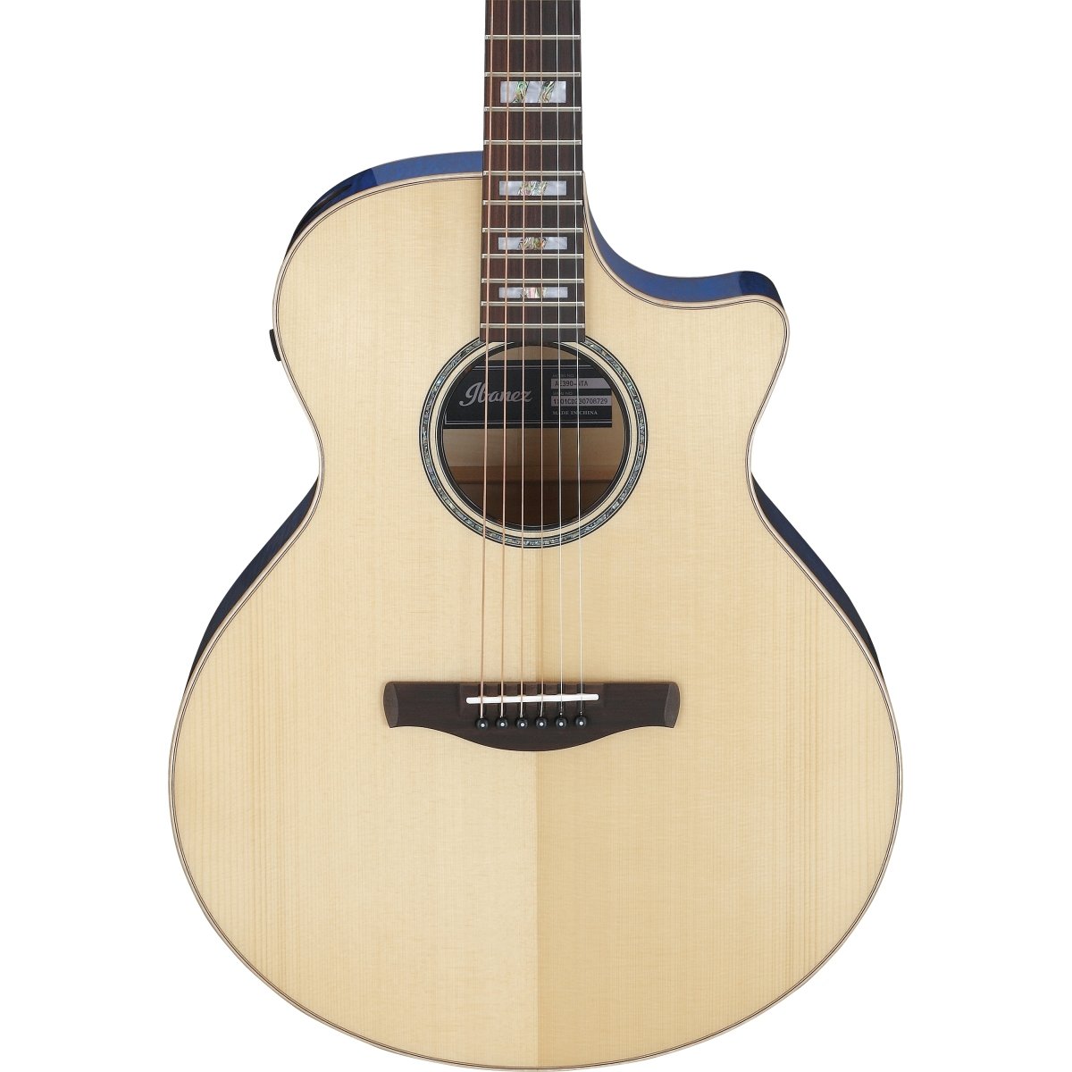 Ibanez / AE390-NTA (Natural High Gloss Top Aqua Blue High