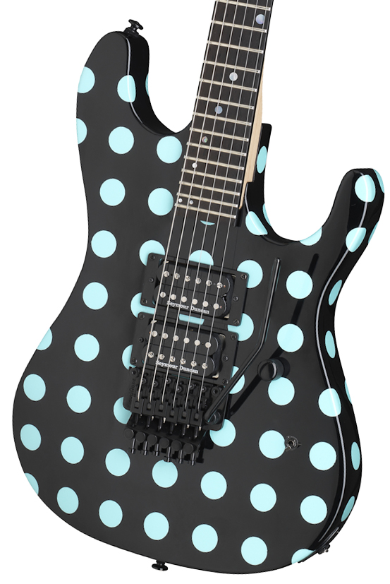 ソフトパープル KRAMER クレイマー NightSwan Black with Blue Polka Dots エレキギター セイモアダンカンPU  フロイドローズ