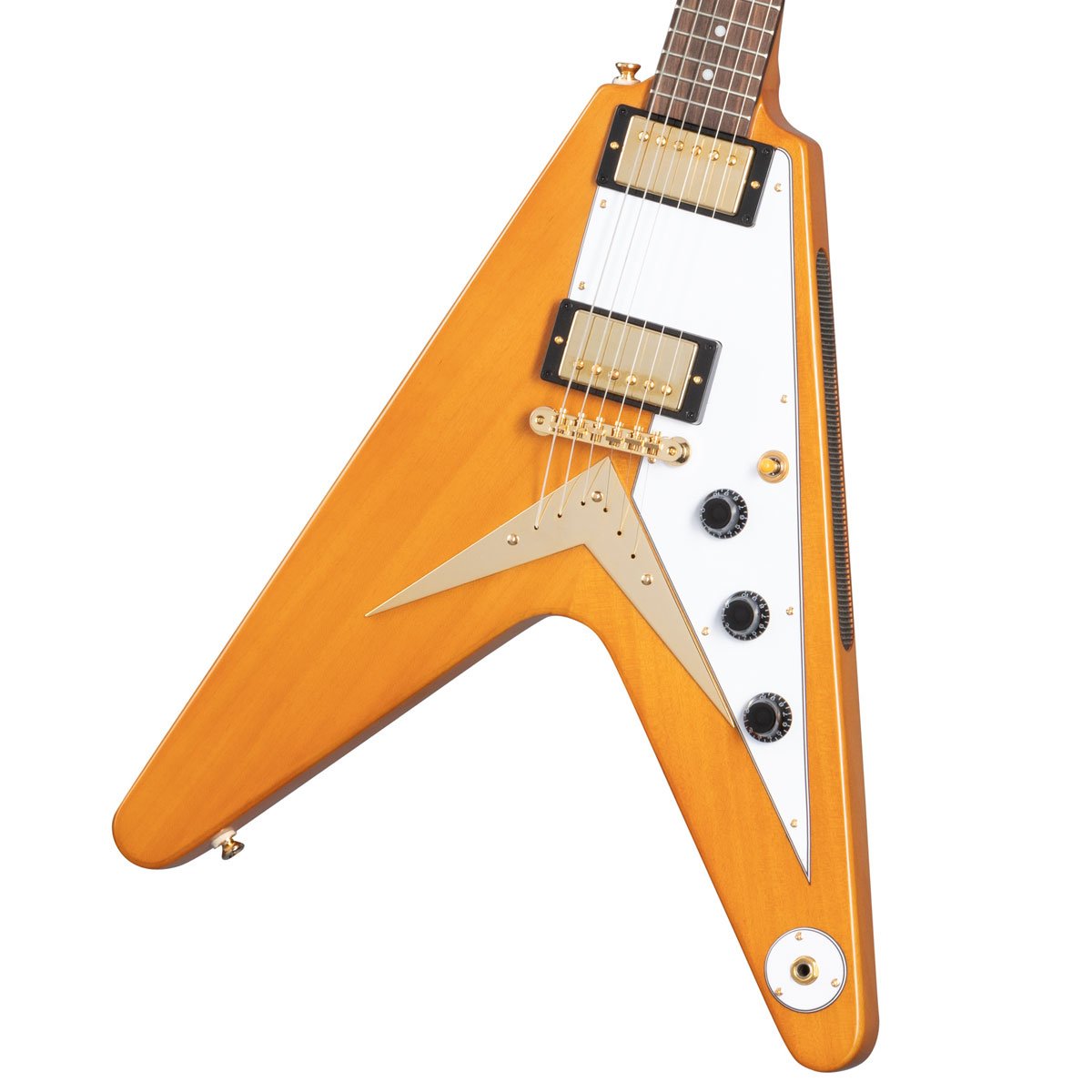 Epiphone / 1958 Korina Flying V (White Pickguard) Aged Natural