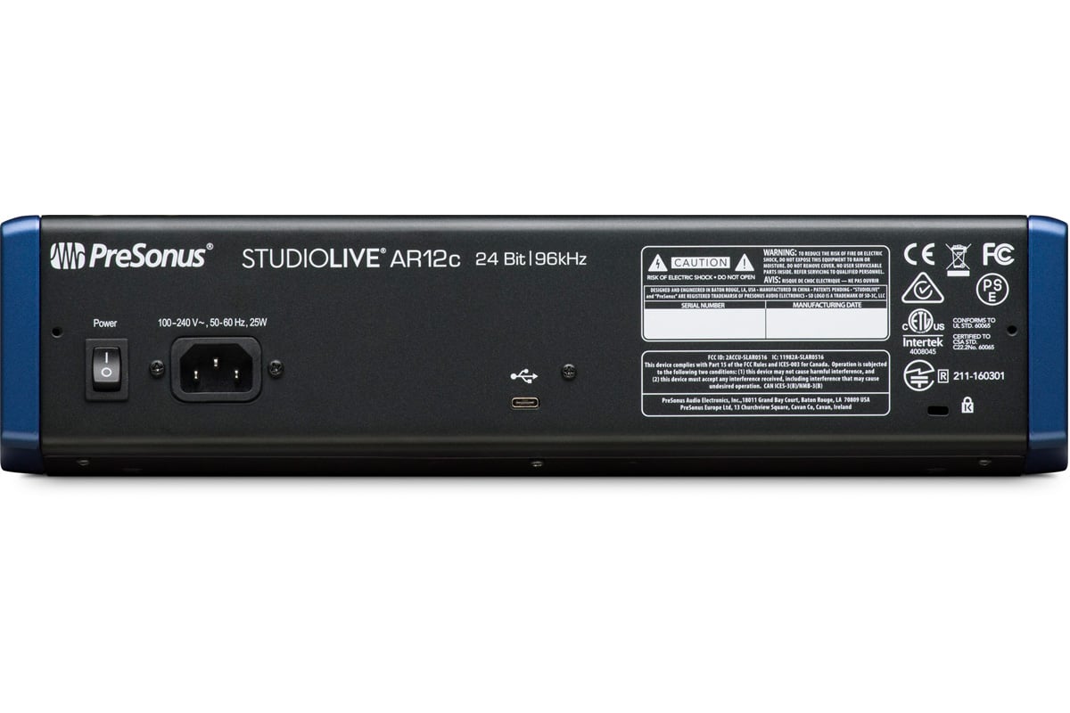 PreSonu プレソナス StudioLive AR12c アナログ・ミキサー 24Bit 96kHzオーディオI/O SDレコーダー【お取り寄せ商品】  イシバシ楽器