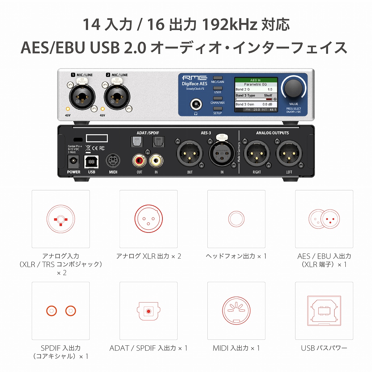 RME アールエムイー / Digiface AES 14 入力 16 出力 192kHz AES