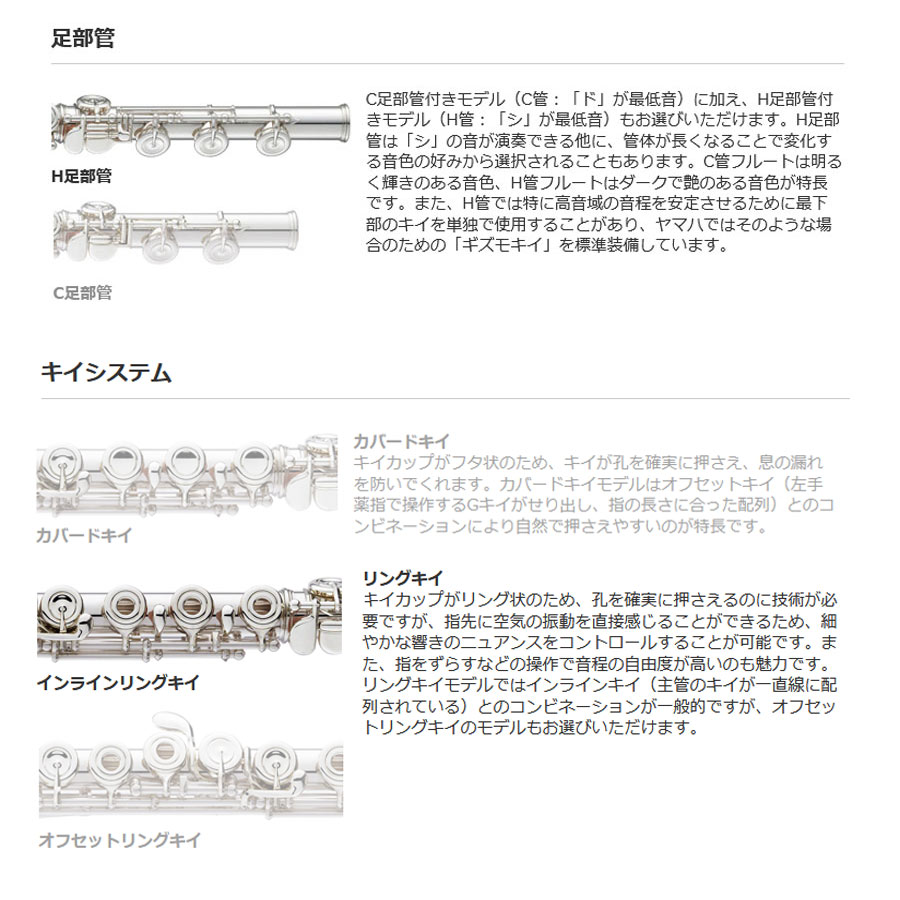 YAMAHA / YFL-587H 「Finesse」ヤマハ フルート インライン