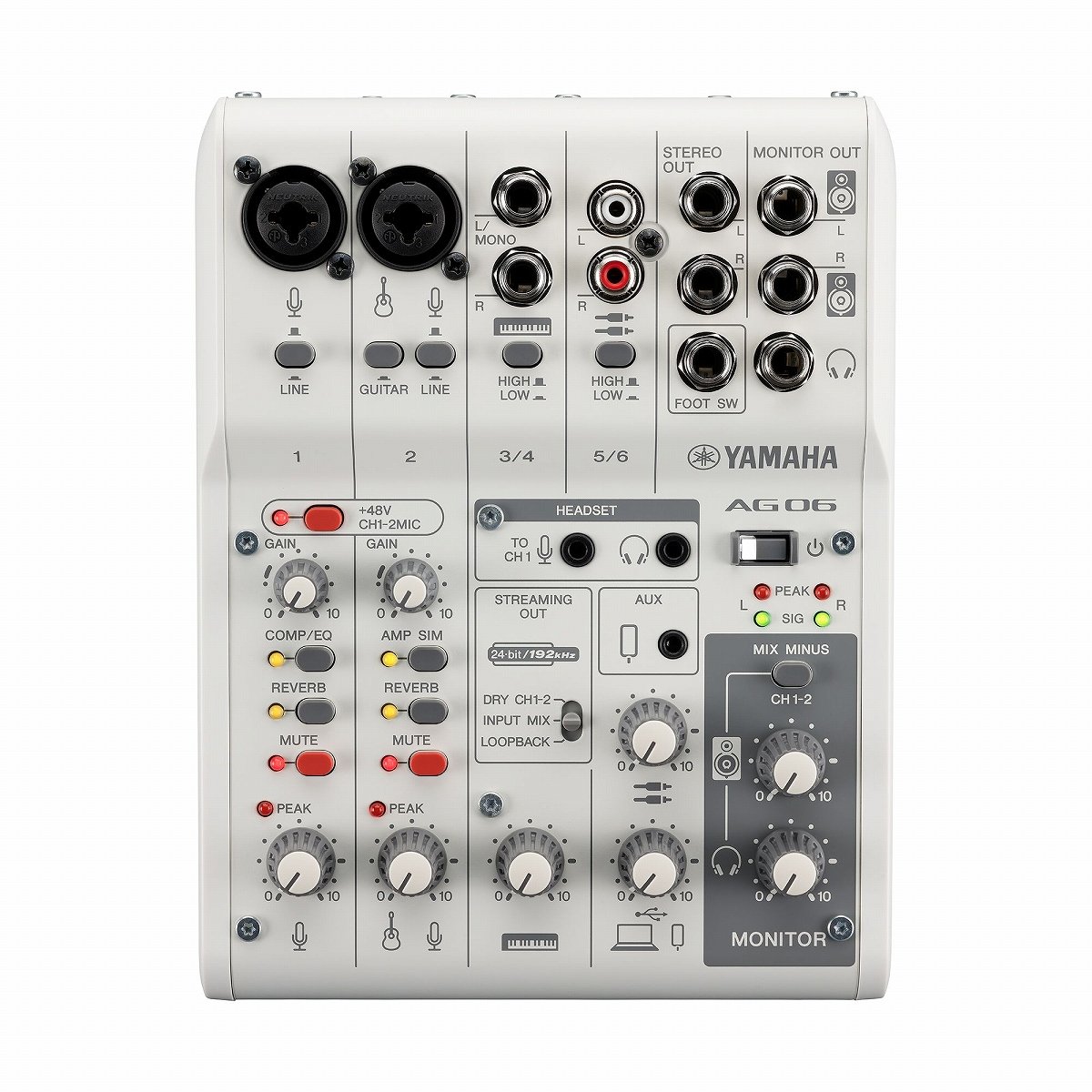 YAMAHA ヤマハ / AG06MK2 W (ホワイト) ライブストリーミングミキサー