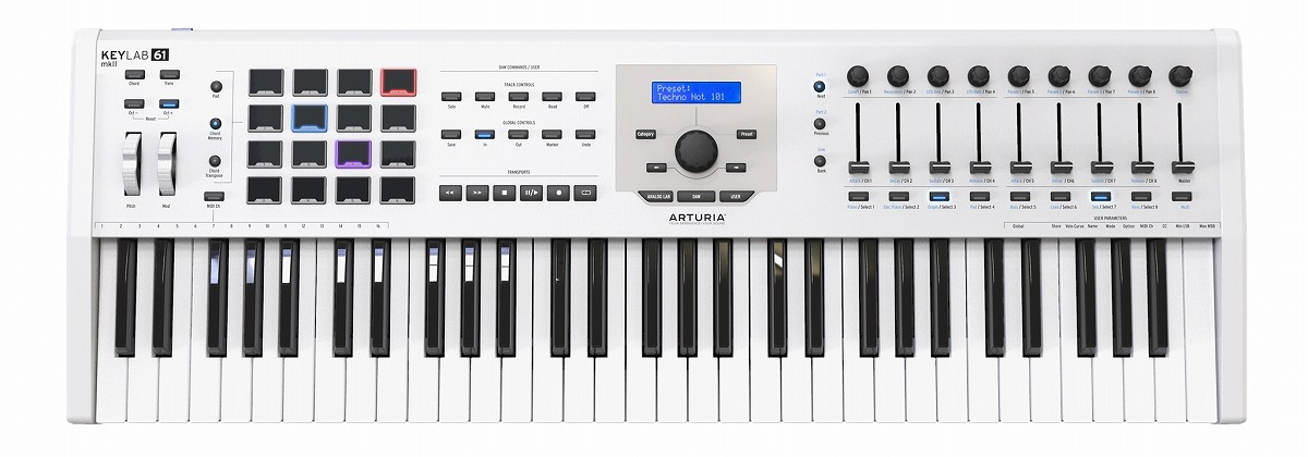 KeyLab61　アートリア　61鍵盤MIDIコントローラー・キーボード　MKII　(ホワイト)　WH　ARTURIA　イシバシ楽器