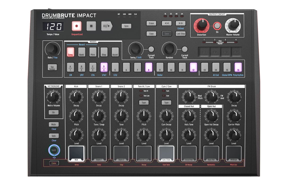 ARTURIA アートリア DrumBrute Impact NOIR【ブラック・カラー 限定モデル】アナログ・ドラムシンセサイザー  イシバシ楽器